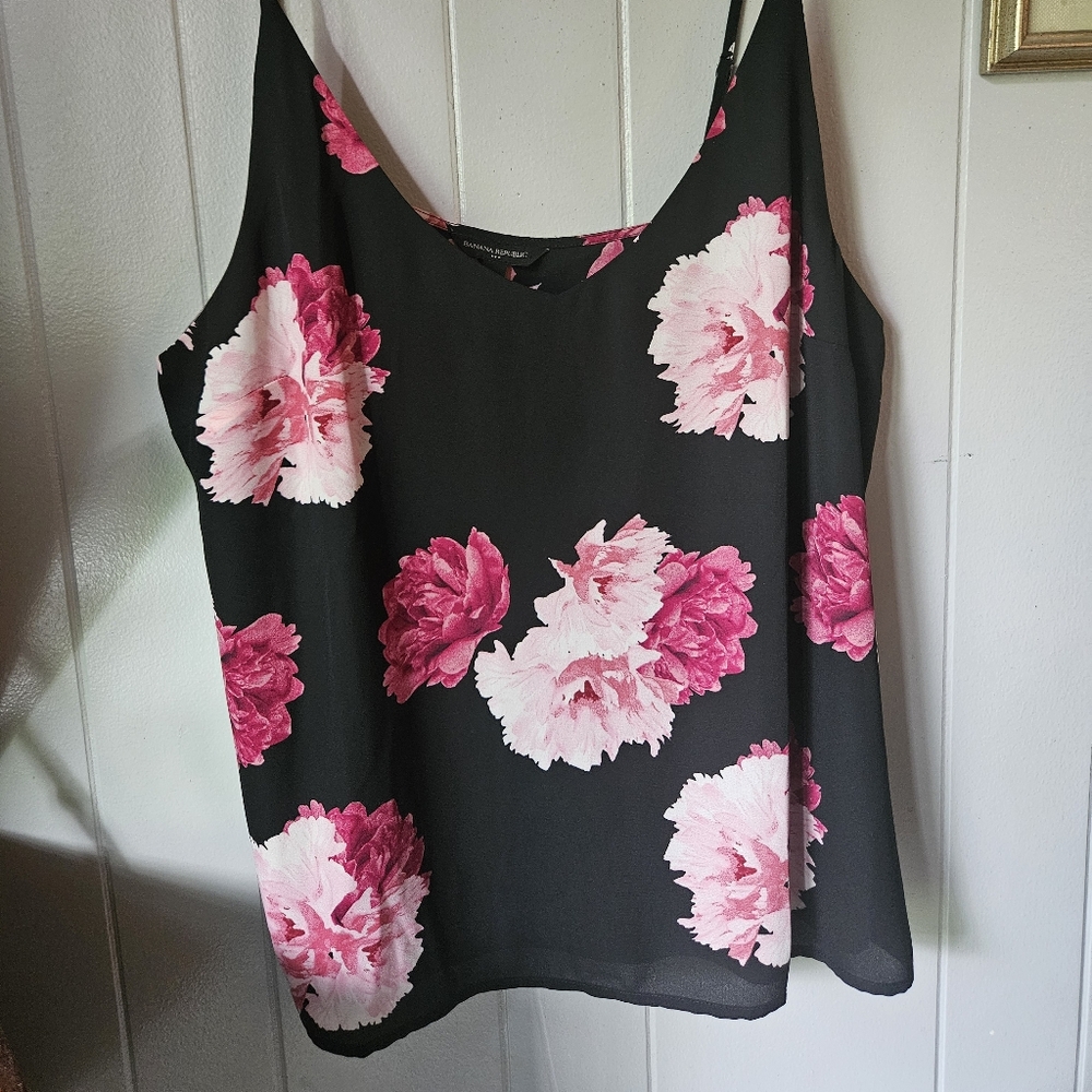 Banana Republic Black and Pink Floral Dress